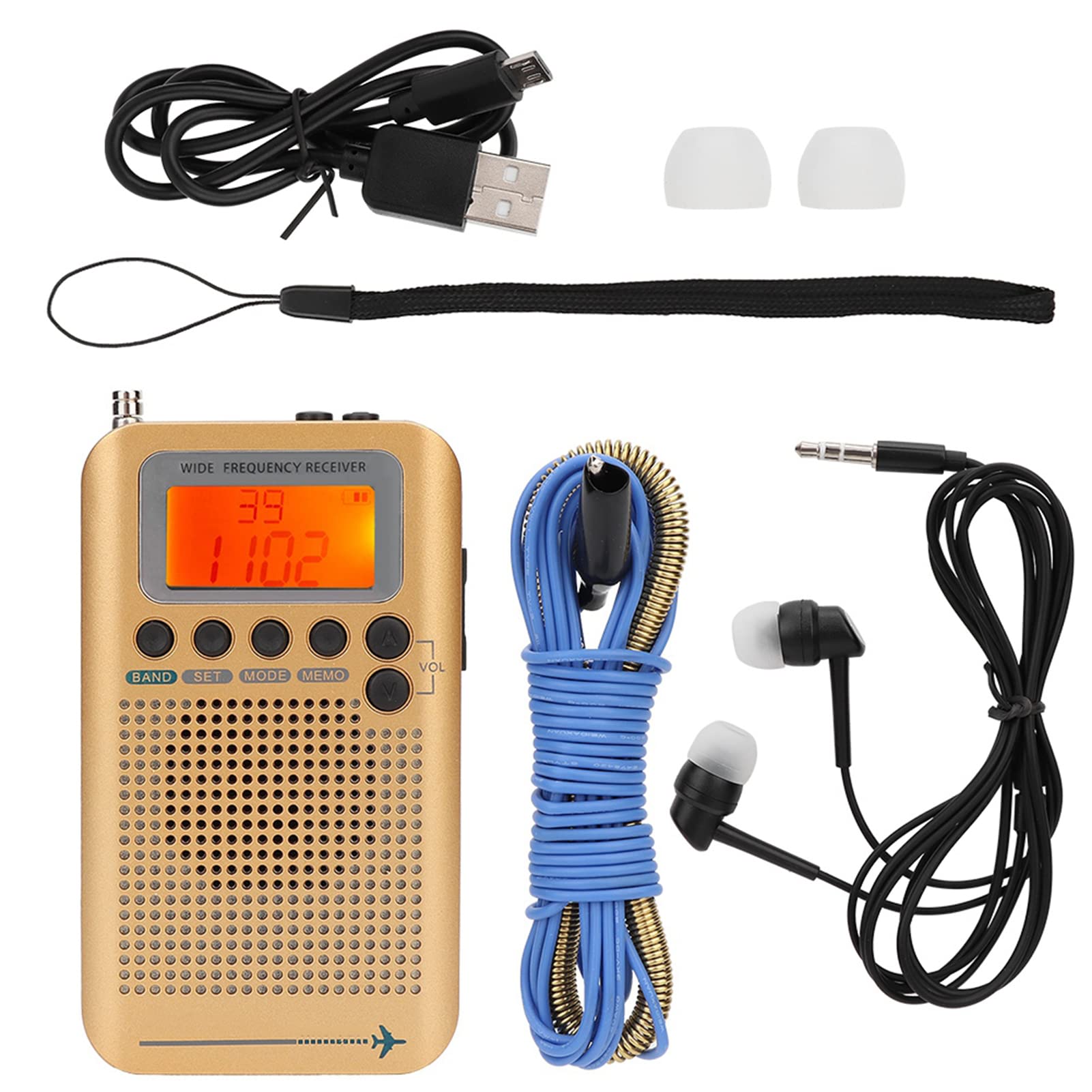 VHF Airband Radio,1-inch LCD Display Multifunctional Aircraft All